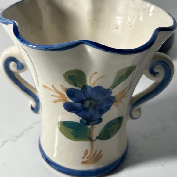 40009 Vintage FTD Hand Painted Ceramic Vase Portugal 1970's Flowers - Picture 5 of 5